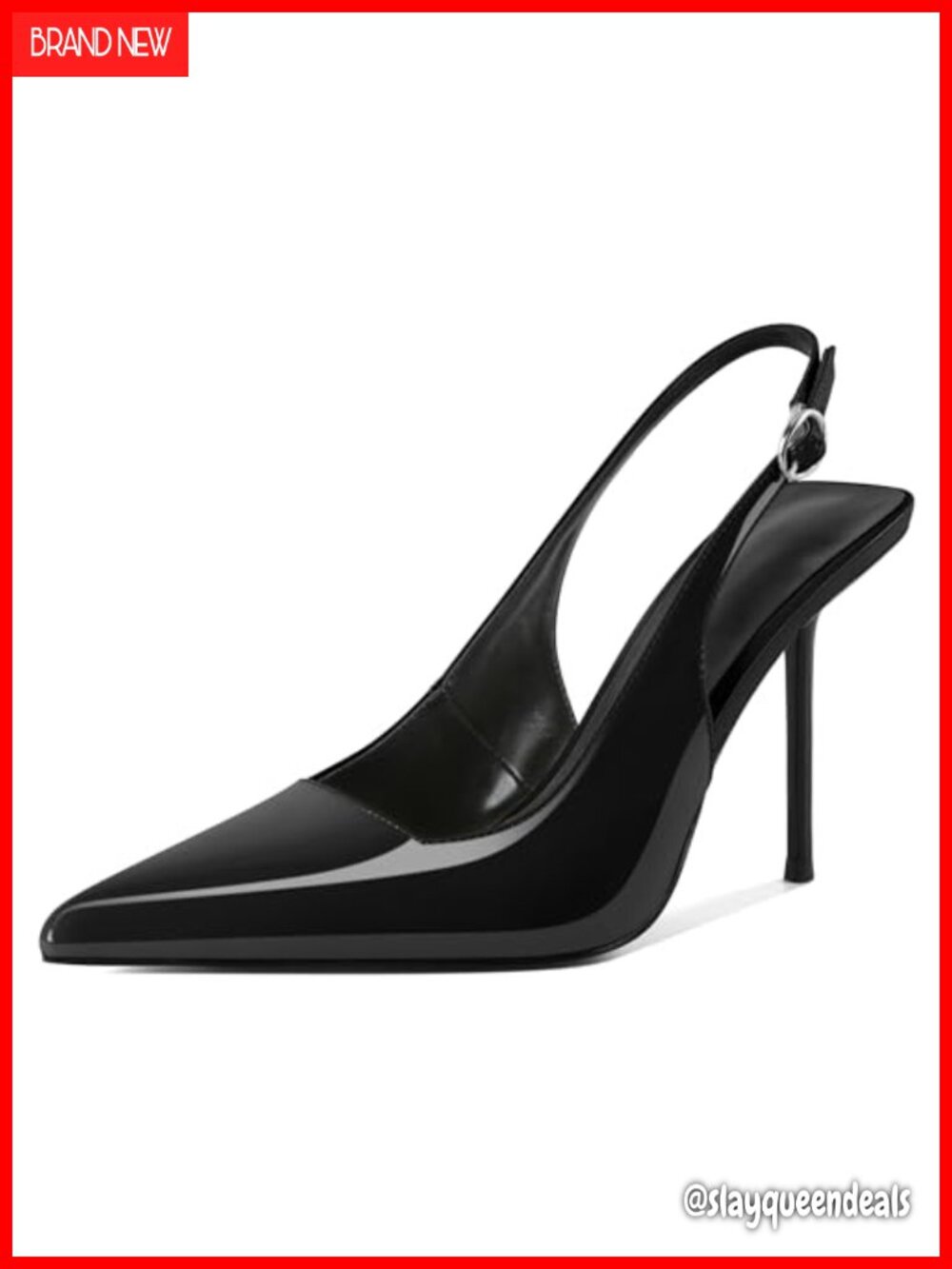 Pointed Toe Slingback Stiletto Heel Pumps 4 Inch Dress Shoes